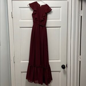 Elegant Burgundy Evening Gown